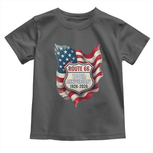 Route Highway 66 Centennial Toddler T Shirt Vintage American Flag Patriotic Gift TS12 Dark Heather Print Your Wear