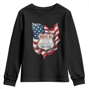 Route Highway 66 Centennial Youth Sweatshirt Vintage American Flag Patriotic Gift TS12 Black Print Your Wear