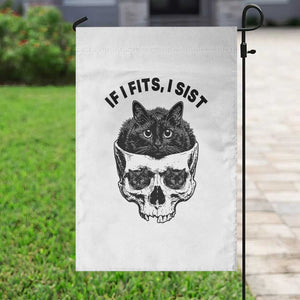 If I Fits I Sits Black Cat Skull Garden Flag Gothic Dark Humor Gift TS12 Print Your Wear