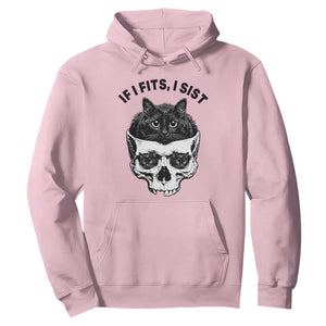 If I Fits I Sits Black Cat Skull Hoodie Gothic Dark Humor Gift TS12 Light Pink Print Your Wear