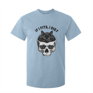 If I Fits I Sits Black Cat Skull T Shirt For Kid Gothic Dark Humor Gift TS12 Light Blue Print Your Wear