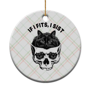 If I Fits I Sits Black Cat Skull Ceramic Ornament Gothic Dark Humor Gift TS12 1pc Christmas Plaid Print Your Wear