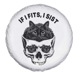 If I Fits I Sits Black Cat Skull Spare Tire Cover Gothic Dark Humor Gift TS12 Print Your Wear