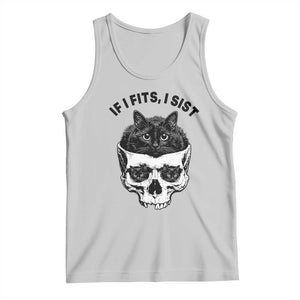 If I Fits I Sits Black Cat Skull Tank Top Gothic Dark Humor Gift TS12 Ash Print Your Wear