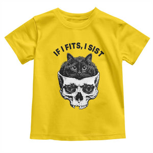 If I Fits I Sits Black Cat Skull Toddler T Shirt Gothic Dark Humor Gift TS12 Daisy Print Your Wear