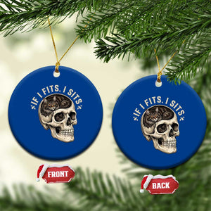 Funny Gothic Black Cat Skull Ceramic Ornament If I Fits I Sits TS12 1pc Blue Print Your Wear