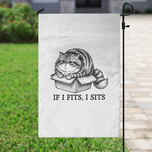 If I Fits I Sits Garden Flag Chubby Kitty Funny Cat Lover Gift TS12 Print Your Wear