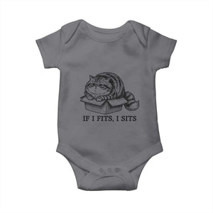 If I Fits I Sits Baby Onesie Chubby Kitty Funny Cat Lover Gift TS12 Charcoal Print Your Wear