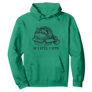 If I Fits I Sits Hoodie Chubby Kitty Funny Cat Lover Gift TS12 Irish Green Print Your Wear