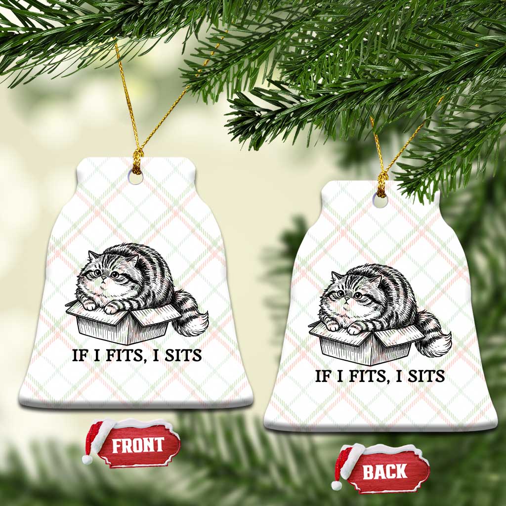 If I Fits I Sits Ceramic Ornament Chubby Kitty Funny Cat Lover Gift TS12 Print Your Wear