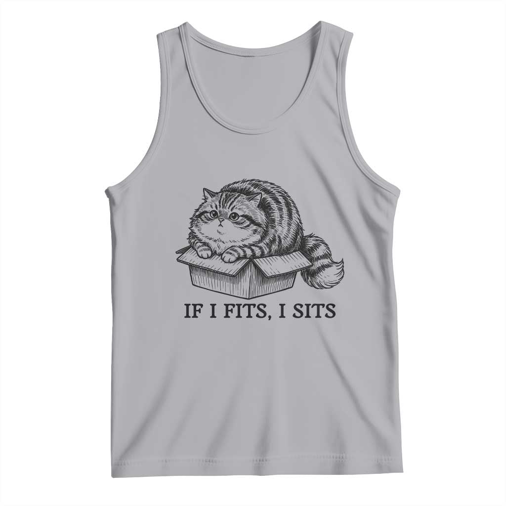 If I Fits I Sits Tank Top Chubby Kitty Funny Cat Lover Gift TS12 Athletic Heather Print Your Wear