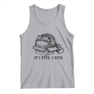 If I Fits I Sits Tank Top Chubby Kitty Funny Cat Lover Gift TS12 Athletic Heather Print Your Wear