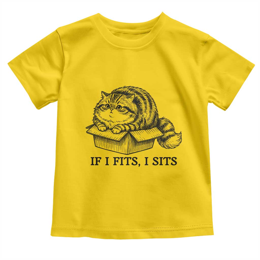 If I Fits I Sits Toddler T Shirt Chubby Kitty Funny Cat Lover Gift TS12 Daisy Print Your Wear