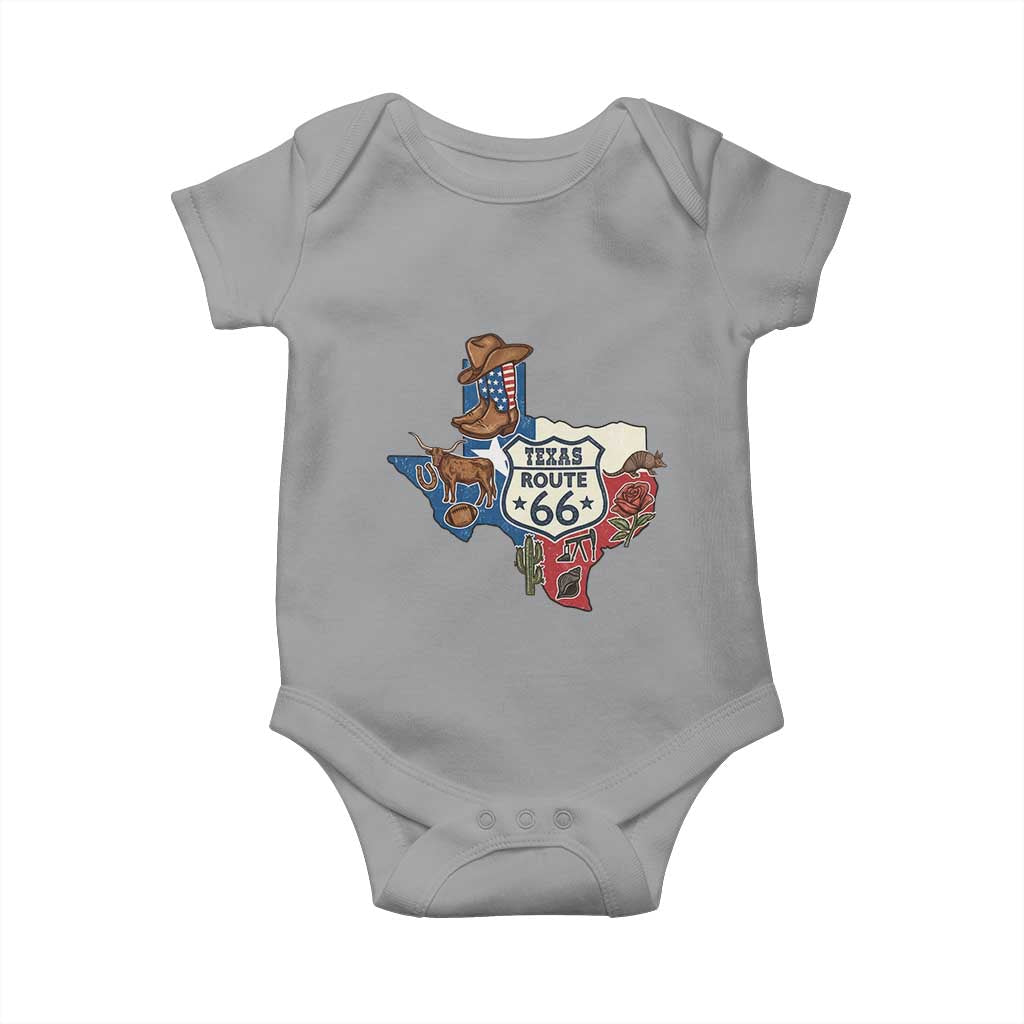 Texas Route Highway 66 Adventure Baby Onesie Desert Road Trip Graphic TS12 Sport Gray Print Your Wear