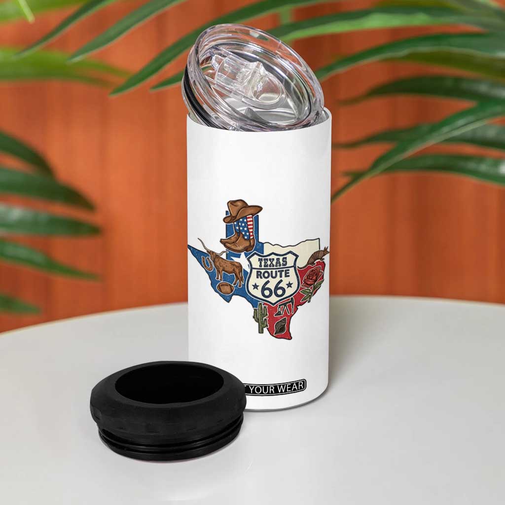 Texas Route Highway 66 Adventure 4 in 1 Can Cooler Tumbler Desert Road Trip Graphic TS12 Print Your Wear