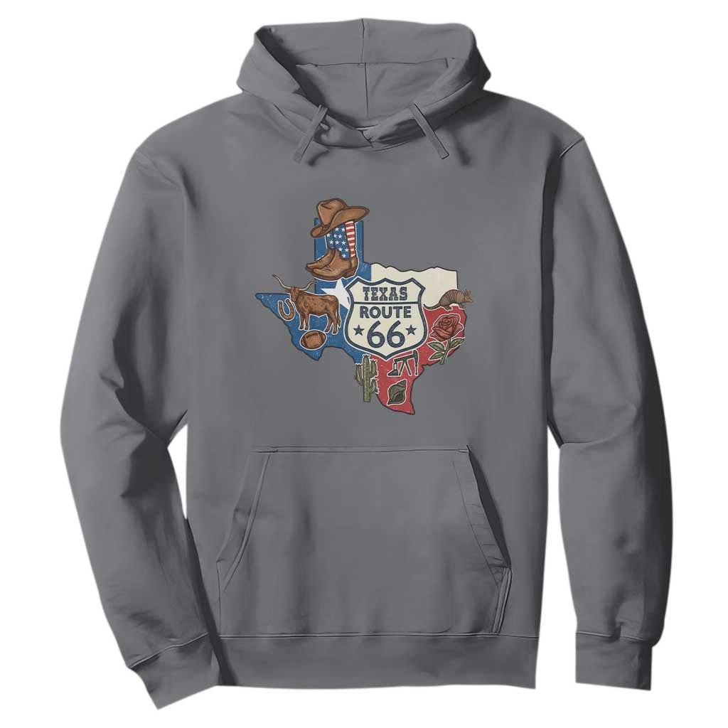 Texas Route Highway 66 Adventure Hoodie Desert Road Trip Graphic TS12 Charcoal Print Your Wear