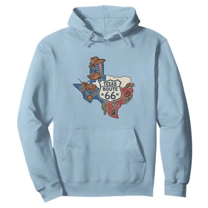Texas Route Highway 66 Adventure Hoodie Desert Road Trip Graphic TS12 Light Blue Print Your Wear