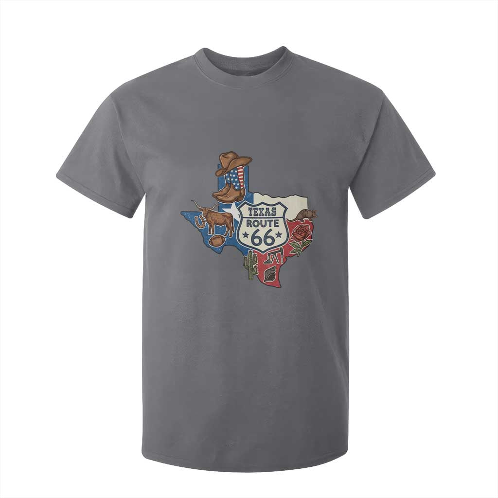 Texas Route Highway 66 Adventure T Shirt For Kid Desert Road Trip Graphic TS12 Charcoal Print Your Wear
