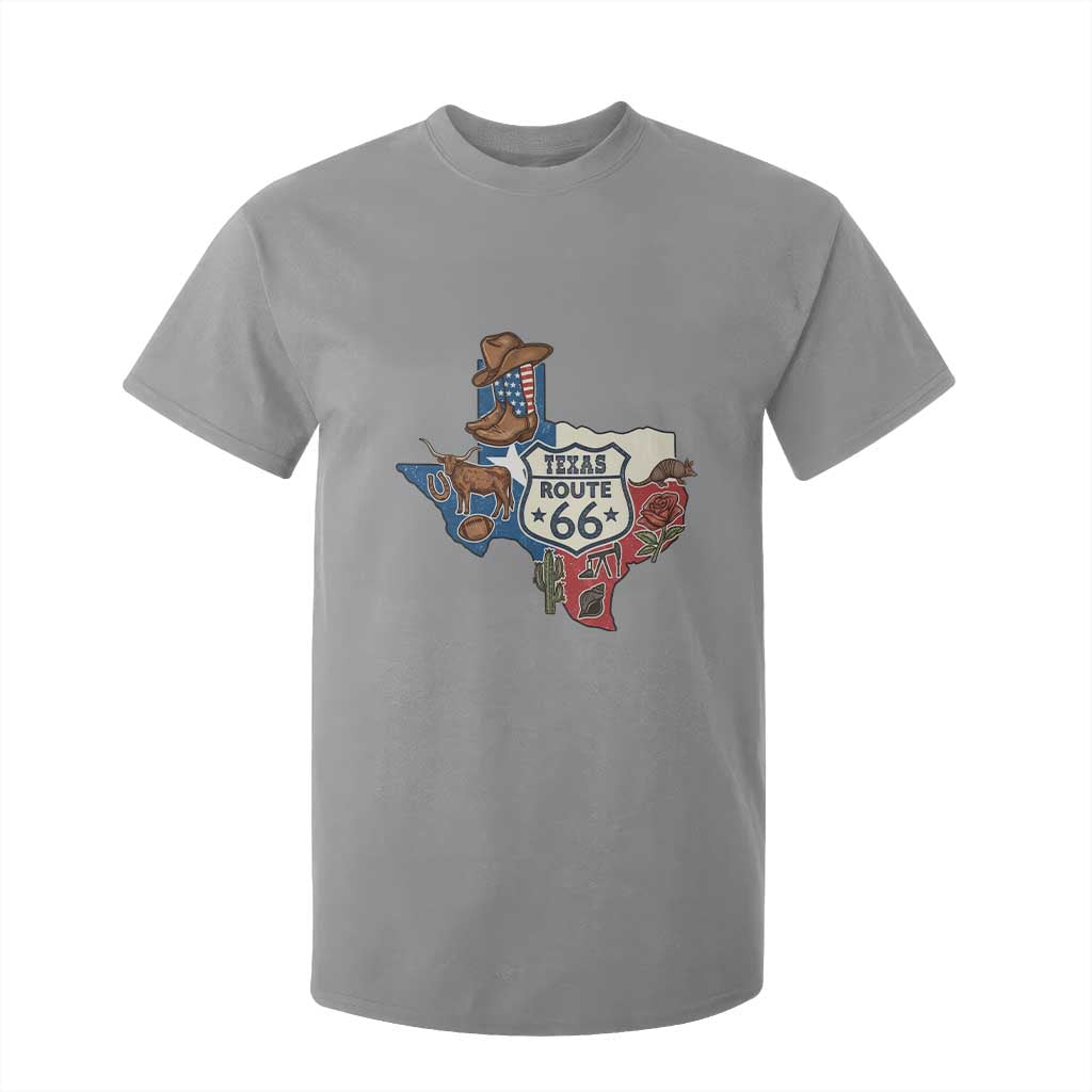 Texas Route Highway 66 Adventure T Shirt For Kid Desert Road Trip Graphic TS12 Sport Gray Print Your Wear