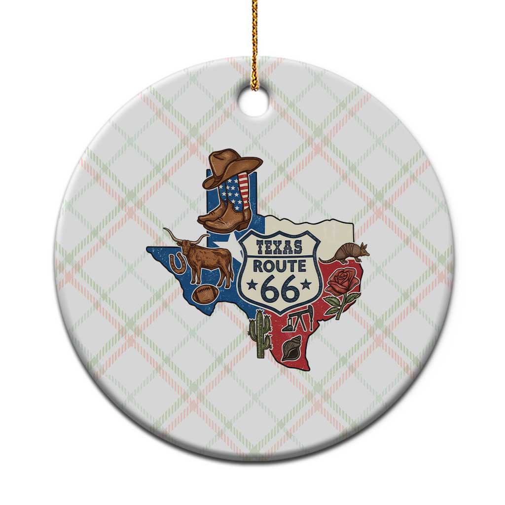 Texas Route Highway 66 Adventure Ceramic Ornament Desert Road Trip Graphic TS12 1pc Christmas Plaid Print Your Wear