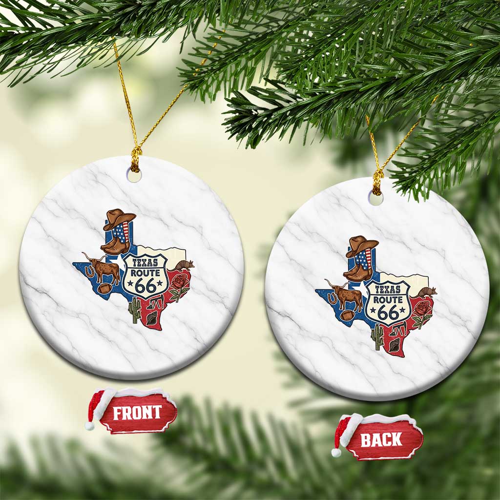 Texas Route Highway 66 Adventure Ceramic Ornament Desert Road Trip Graphic TS12 1pc White Marble Print Your Wear