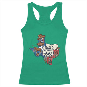 Texas Route Highway 66 Adventure Racerback Tank Top Desert Road Trip Graphic TS12 Irish Green Print Your Wear