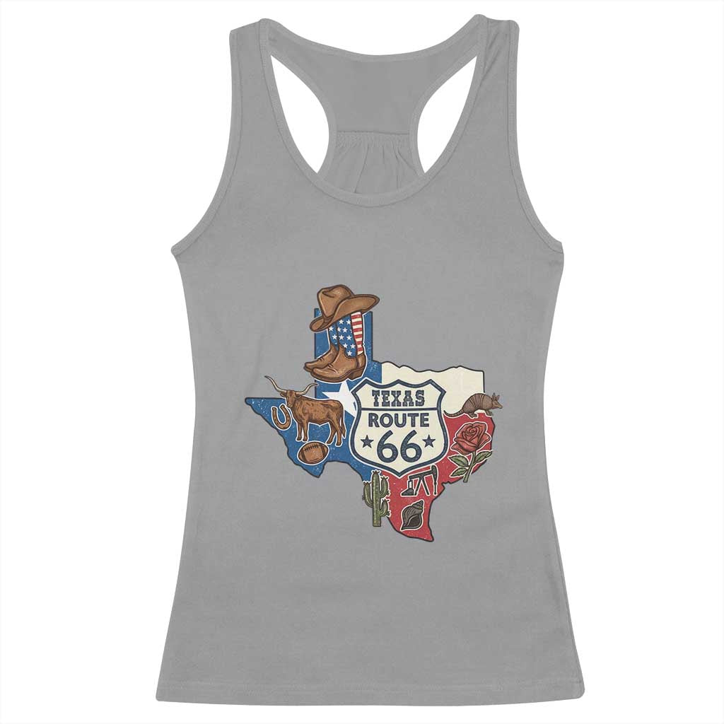 Texas Route Highway 66 Adventure Racerback Tank Top Desert Road Trip Graphic TS12 Sport Gray Print Your Wear
