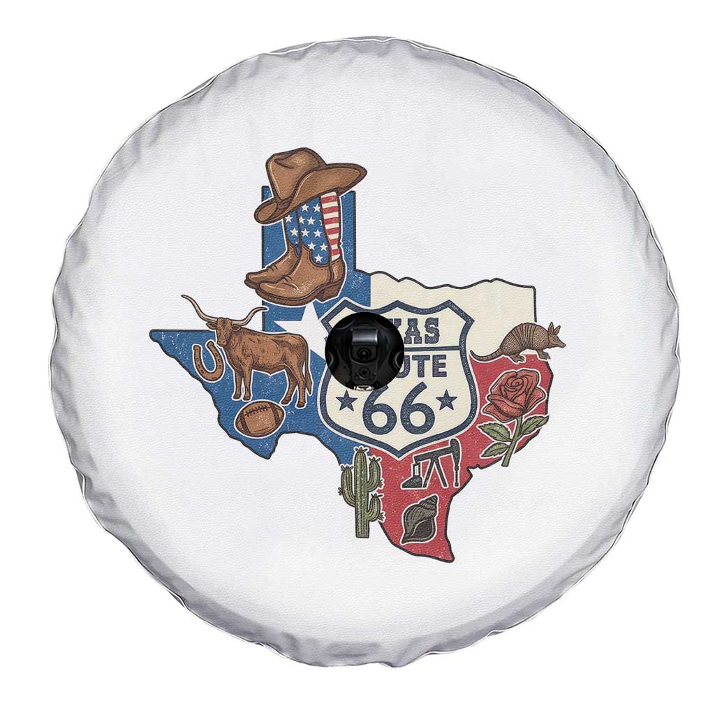Texas Route Highway 66 Adventure Spare Tire Cover Desert Road Trip Graphic TS12 Print Your Wear