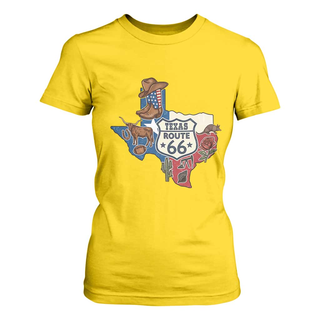 Texas Route Highway 66 Adventure T Shirt For Women Desert Road Trip Graphic TS12 Daisy Print Your Wear