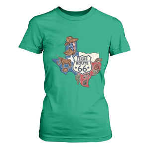 Texas Route Highway 66 Adventure T Shirt For Women Desert Road Trip Graphic TS12 Irish Green Print Your Wear