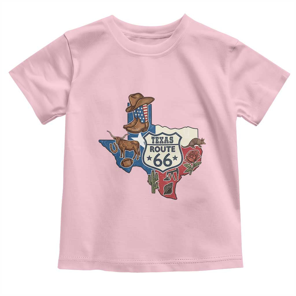 Texas Route Highway 66 Adventure Toddler T Shirt Desert Road Trip Graphic TS12 Light Pink Print Your Wear