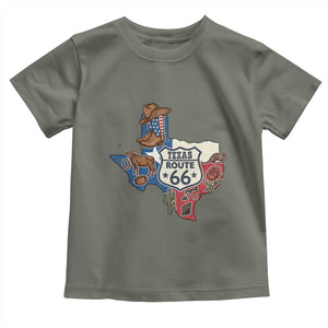 Texas Route Highway 66 Adventure Toddler T Shirt Desert Road Trip Graphic TS12 Military Green Print Your Wear