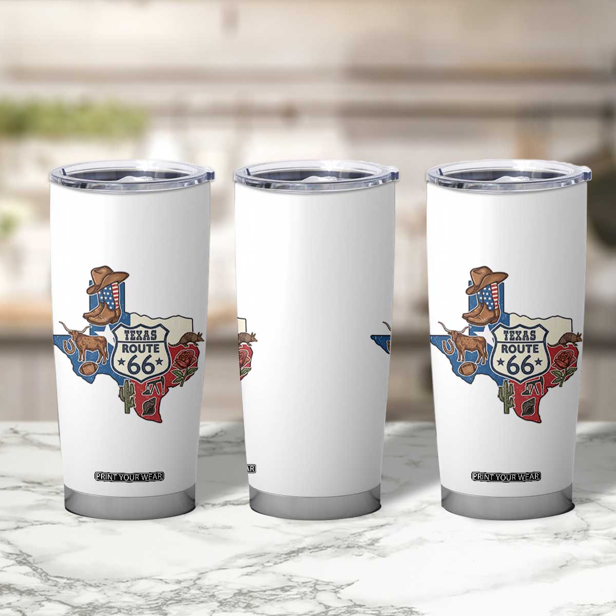 Texas Route Highway 66 Adventure Tumbler Cup Desert Road Trip Graphic TS12 Print Your Wear