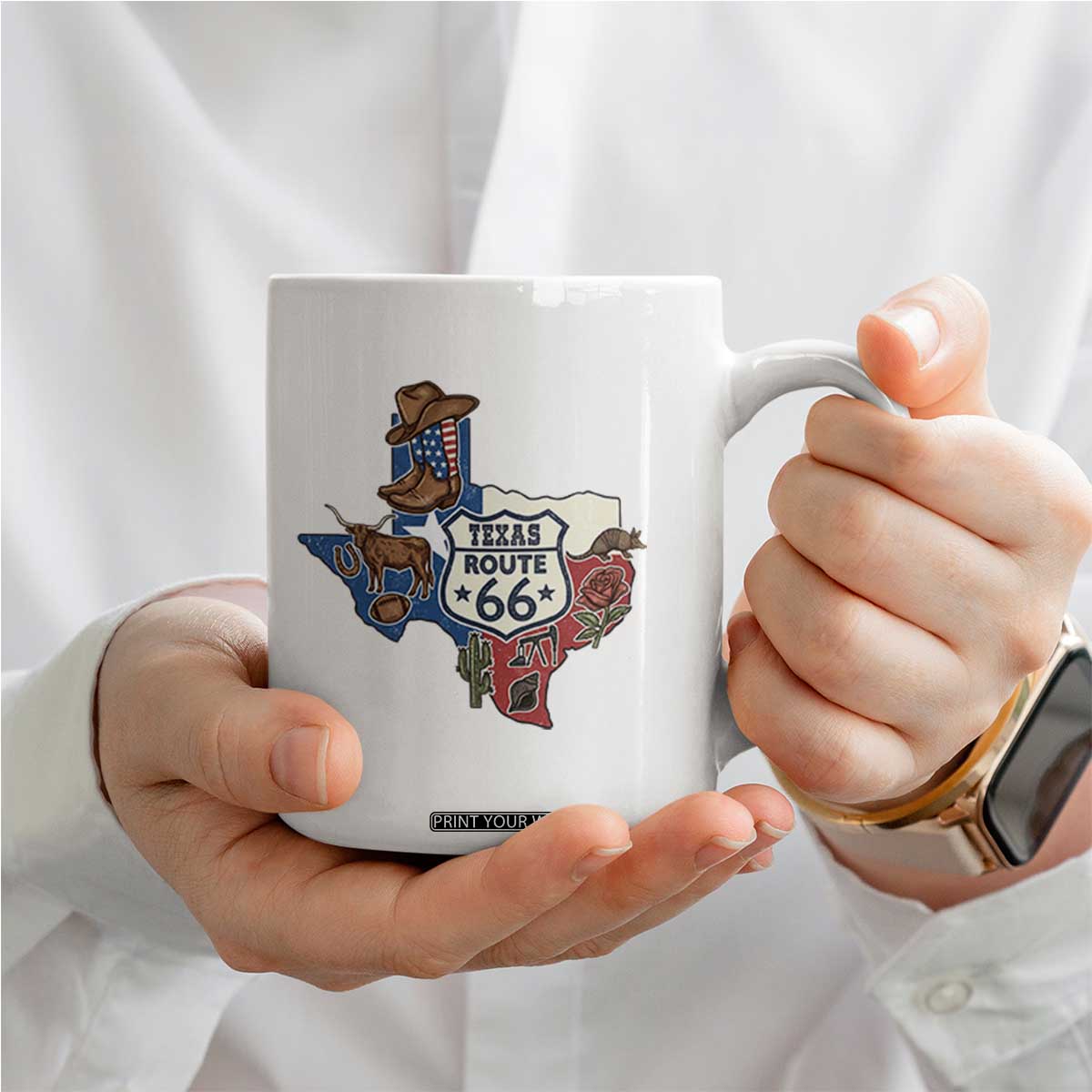 Texas Route Highway 66 Adventure Coffee Mug Desert Road Trip Graphic TS12 Print Your Wear
