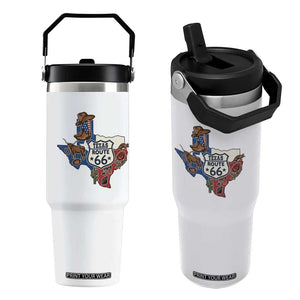 Texas Route Highway 66 Adventure Flip Straw Tumbler Desert Road Trip Graphic TS12 One Size: 30 oz White Print Your Wear