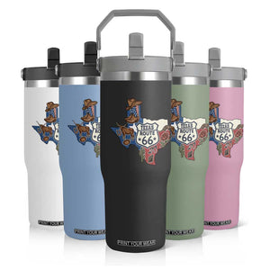 Texas Route Highway 66 Adventure Flip Straw Tumbler Desert Road Trip Graphic TS12 Print Your Wear