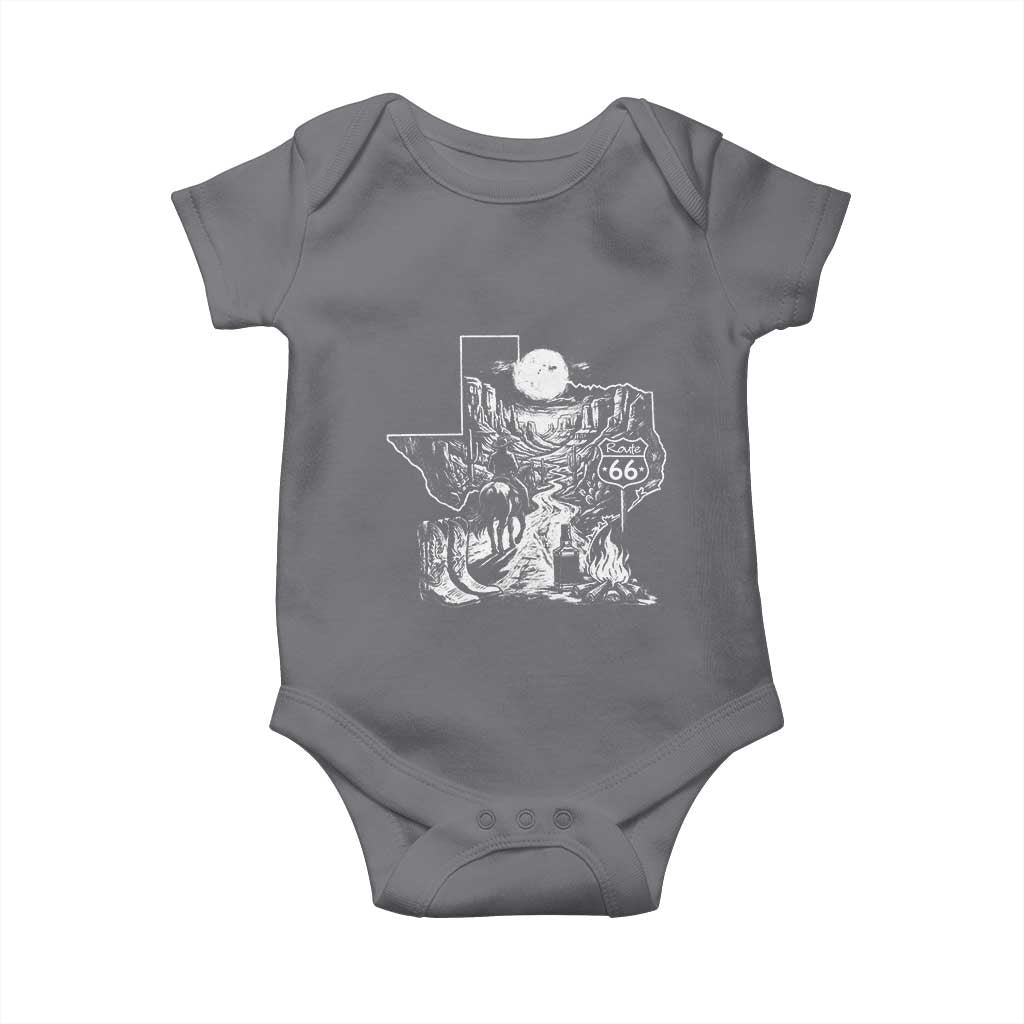 The Mother Road Texas Panhandle Baby Onesie Vintage Desert Road Trip TS12 Charcoal Print Your Wear