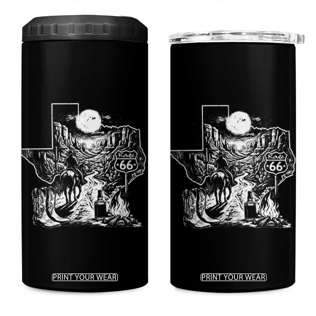 The Mother Road Texas Panhandle 4 in 1 Can Cooler Tumbler Vintage Desert Road Trip TS12 One Size: 16 oz Black Print Your Wear