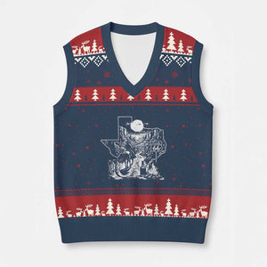 The Mother Road Texas Panhandle V-Neck Knit Sweater Vest Vintage Desert Road Trip TS12 Navy Red Print Your Wear