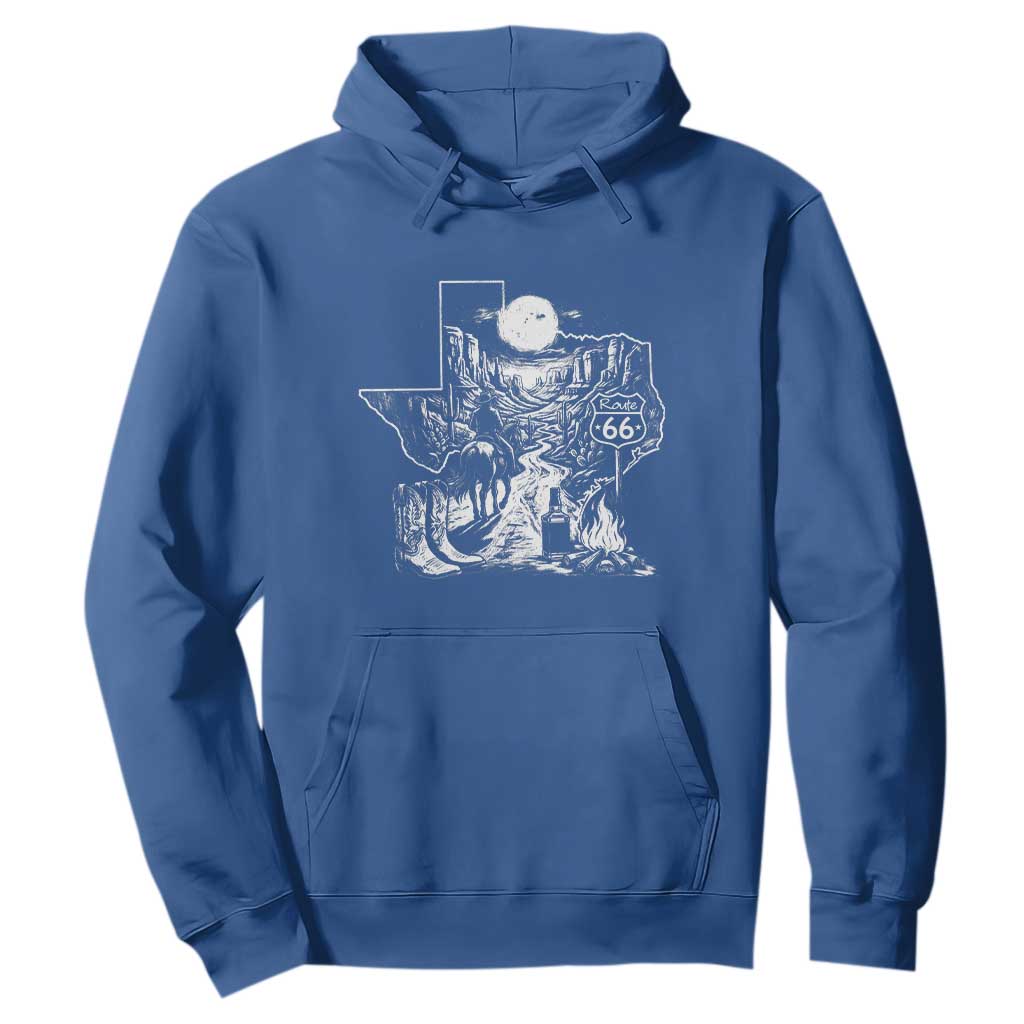 The Mother Road Texas Panhandle Hoodie Vintage Desert Road Trip TS12 Royal Blue Print Your Wear