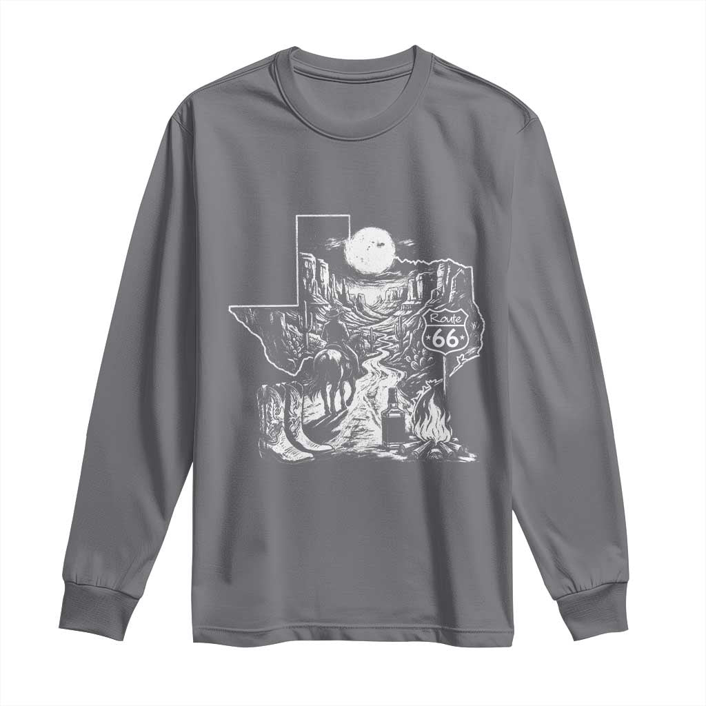 The Mother Road Texas Panhandle Long Sleeve Shirt Vintage Desert Road Trip TS12 Charcoal Print Your Wear