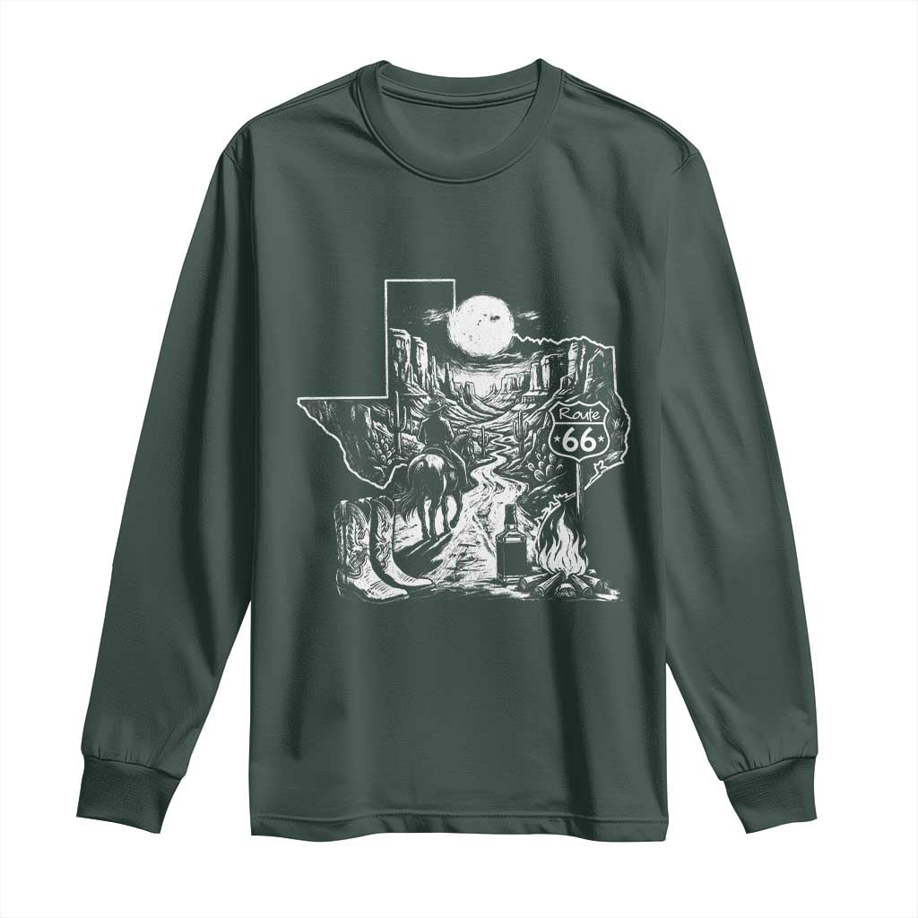 The Mother Road Texas Panhandle Long Sleeve Shirt Vintage Desert Road Trip TS12 Dark Forest Green Print Your Wear