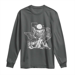 The Mother Road Texas Panhandle Long Sleeve Shirt Vintage Desert Road Trip TS12 Dark Heather Print Your Wear