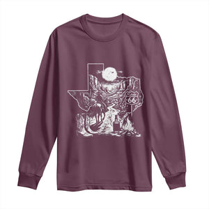 The Mother Road Texas Panhandle Long Sleeve Shirt Vintage Desert Road Trip TS12 Maroon Print Your Wear