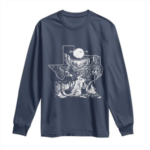 The Mother Road Texas Panhandle Long Sleeve Shirt Vintage Desert Road Trip TS12 Navy Print Your Wear