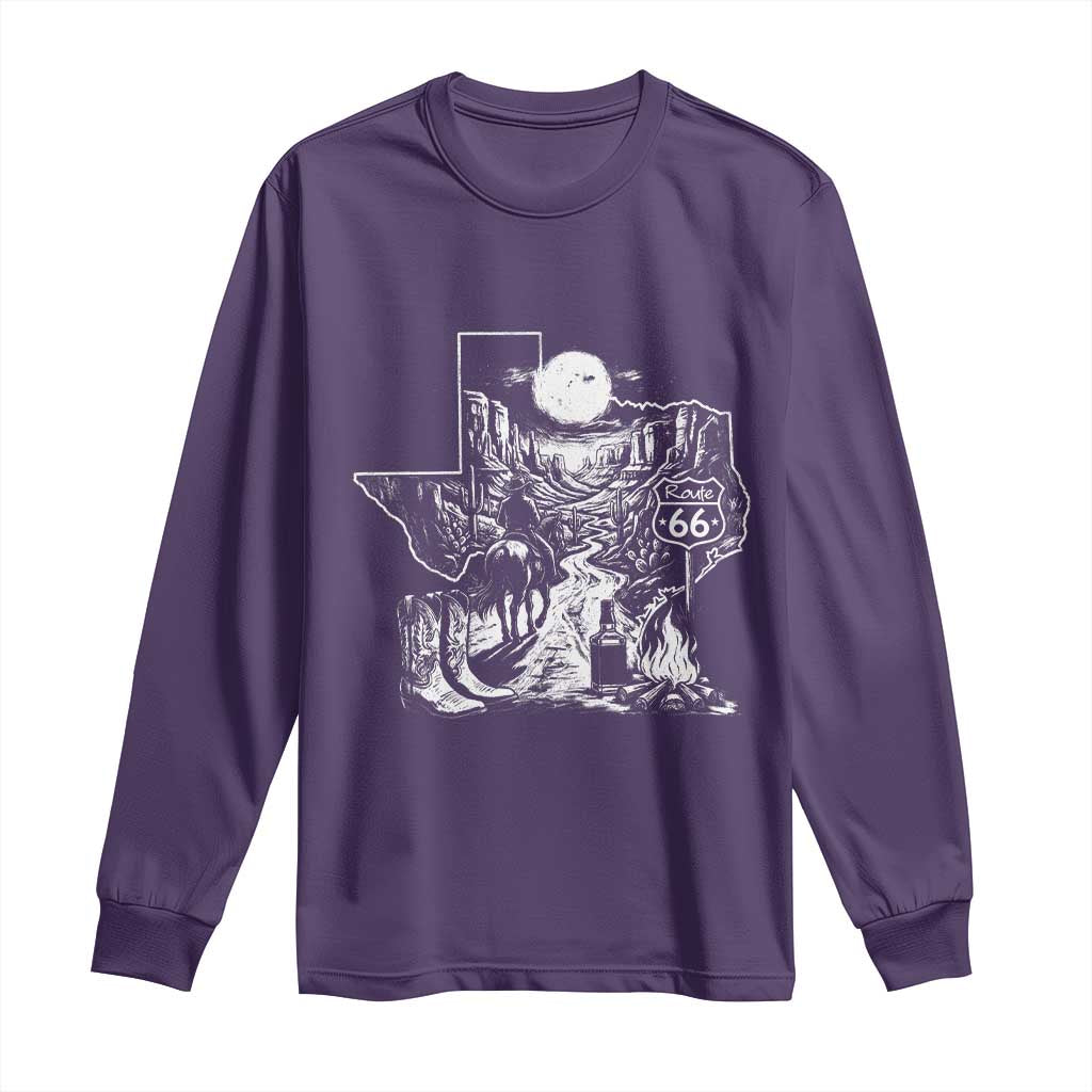 The Mother Road Texas Panhandle Long Sleeve Shirt Vintage Desert Road Trip TS12 Purple Print Your Wear