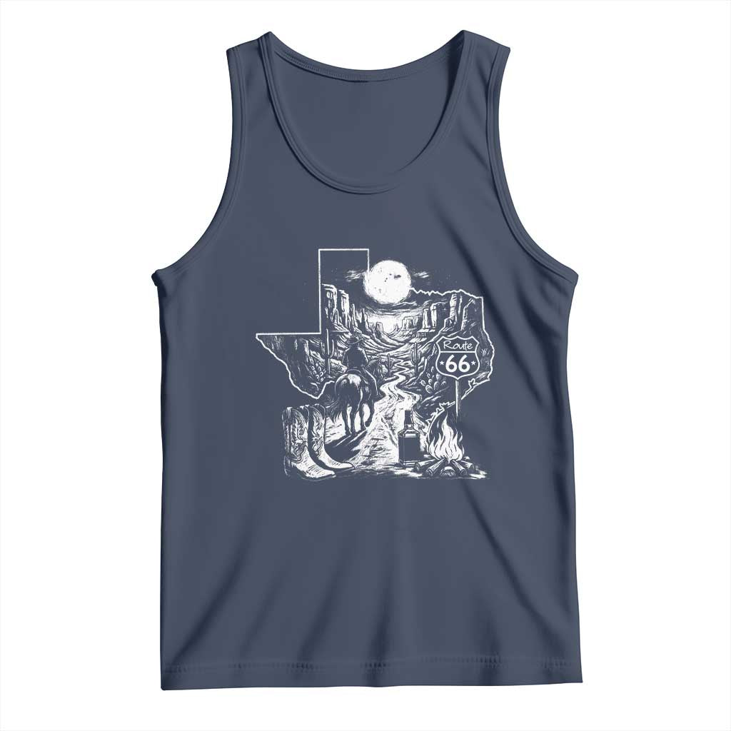 The Mother Road Texas Panhandle Tank Top Vintage Desert Road Trip TS12 Navy Print Your Wear