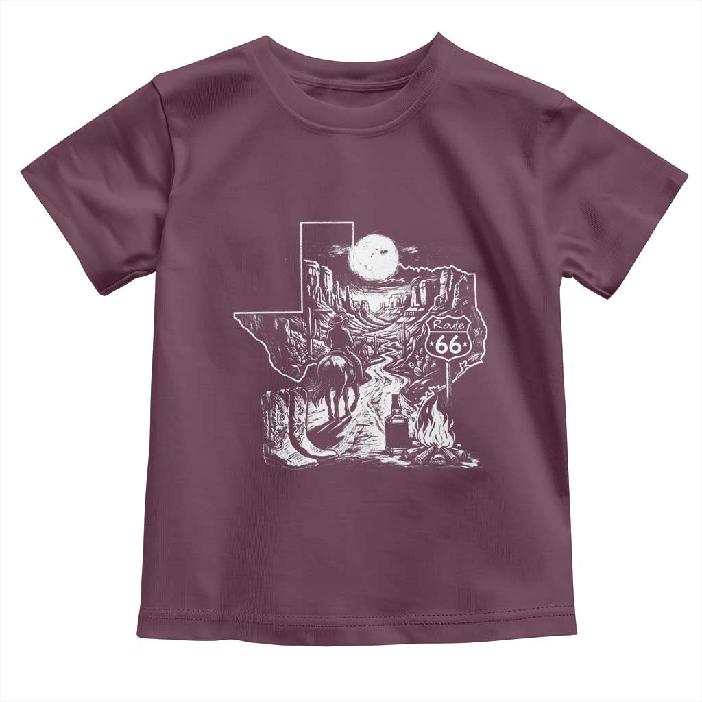 The Mother Road Texas Panhandle Toddler T Shirt Vintage Desert Road Trip TS12 Maroon Print Your Wear