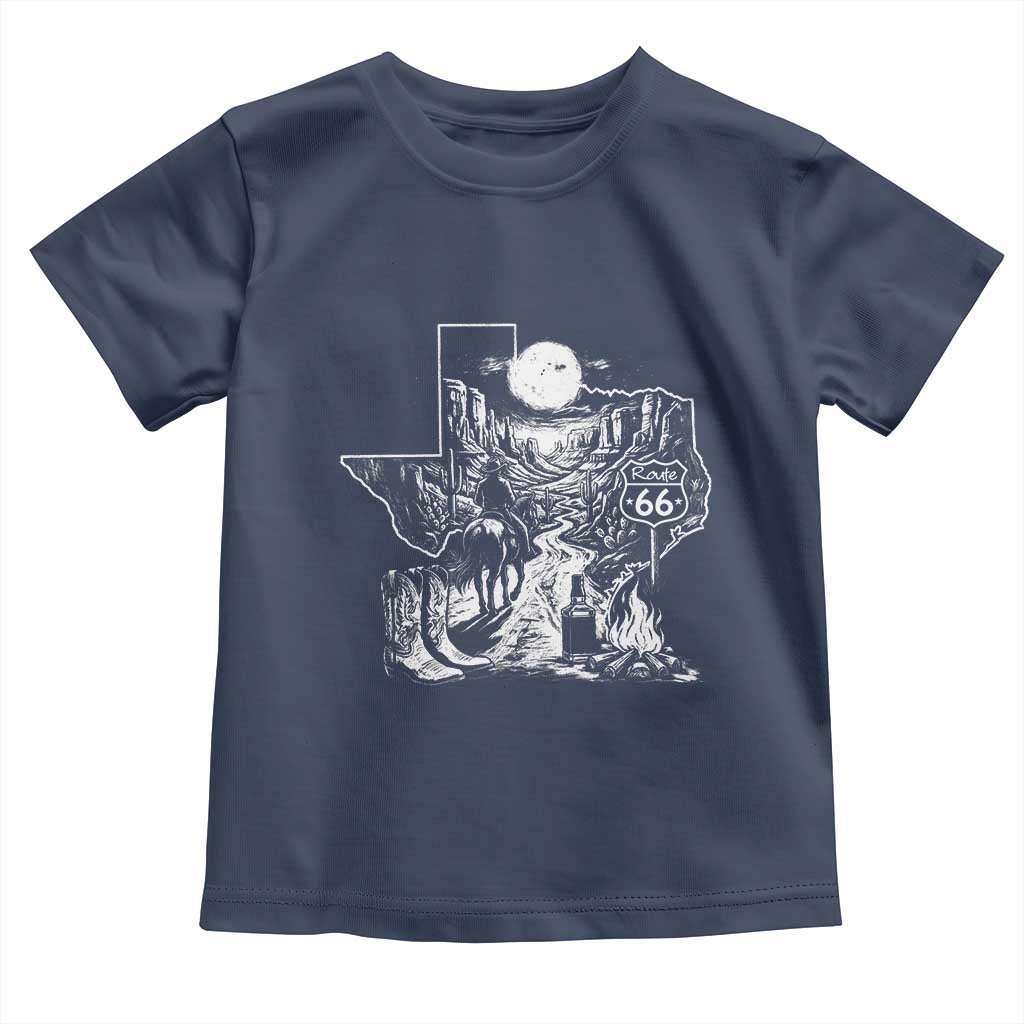 The Mother Road Texas Panhandle Toddler T Shirt Vintage Desert Road Trip TS12 Navy Print Your Wear