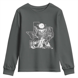 The Mother Road Texas Panhandle Youth Sweatshirt Vintage Desert Road Trip TS12 Dark Heather Print Your Wear